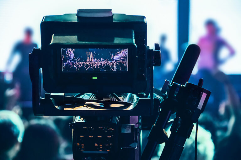 shooting concert professional camera. view of the video camera v